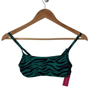 Xhilaration Green & Black Swimsuit Bikini Top, New with Tags